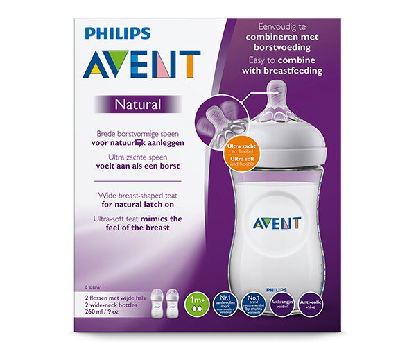 PHILIPS AVENT NATURAL BABY BOTTLE 260ML TWIN