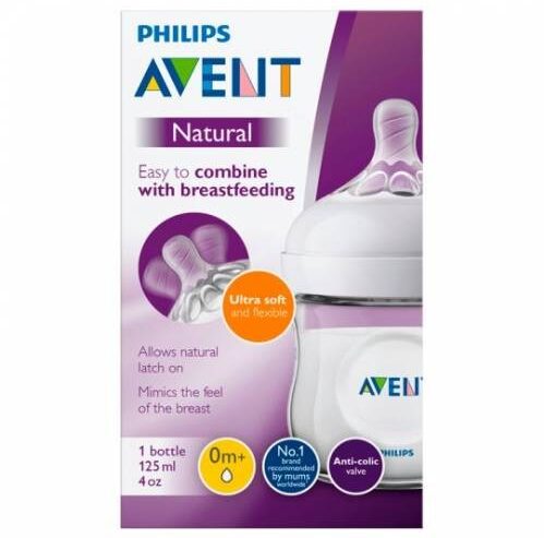 PHILIPS AVENT NATURAL BABY BOTTLE 125ML SINGLE(AVENT NOT AVEAT)