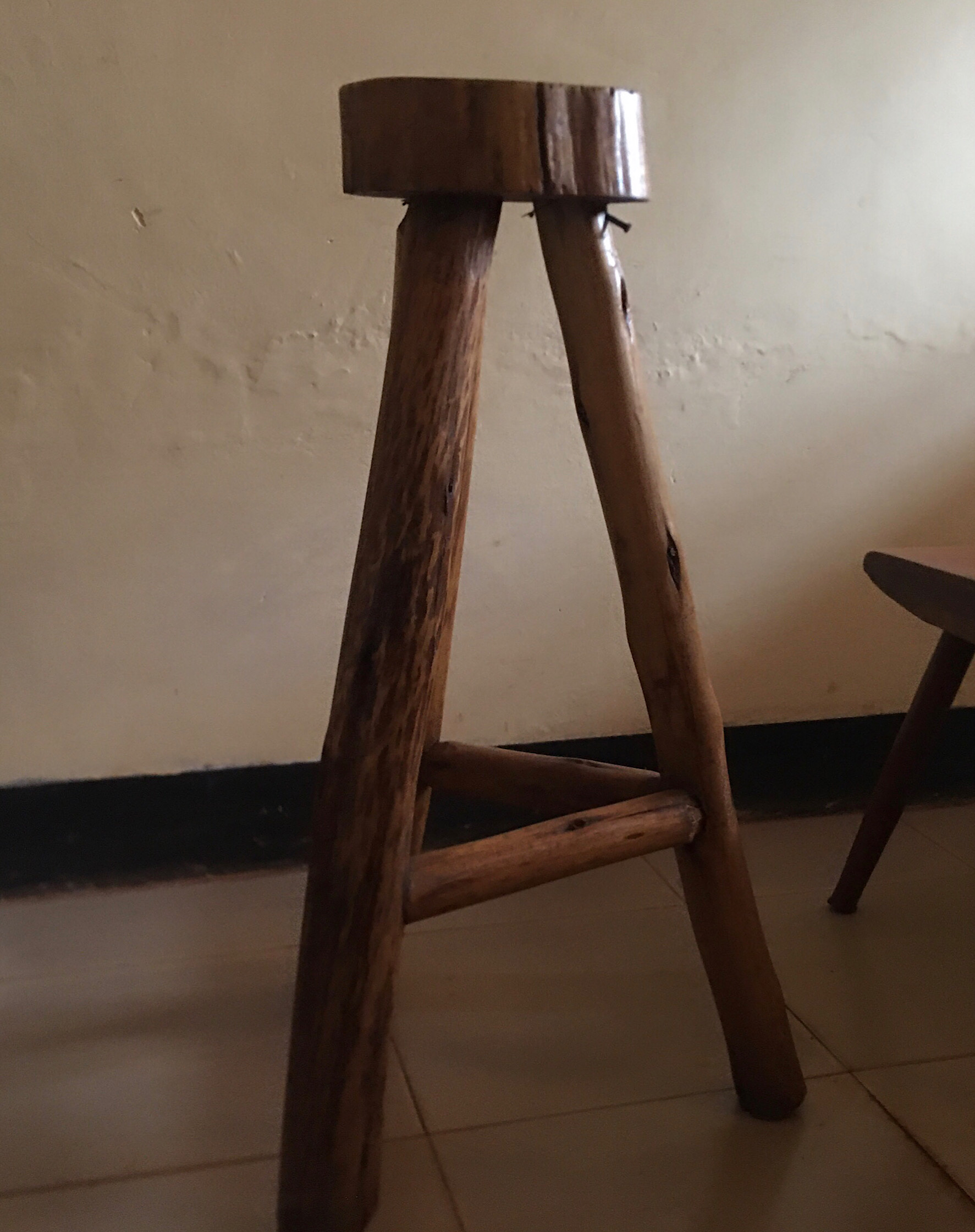 Long wooden kitchen stool