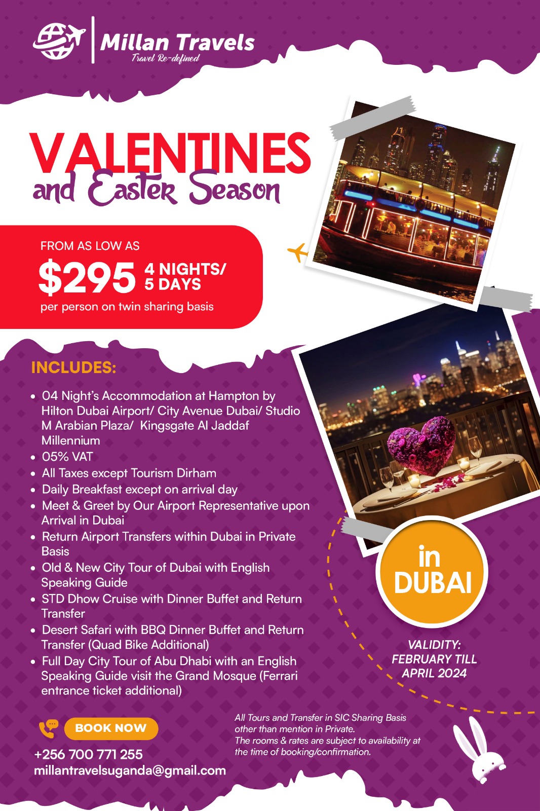 Valentine’s Day and Easter Tour Package