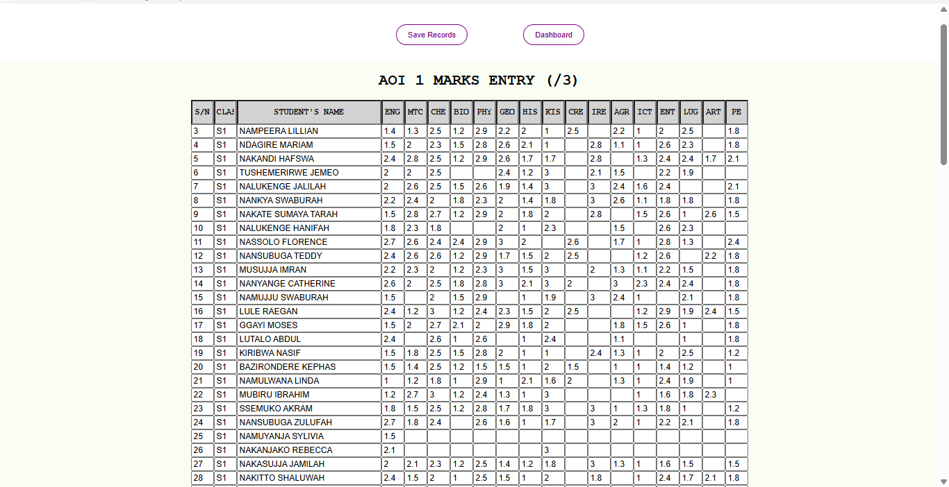 Shuleni Offline Report Card System