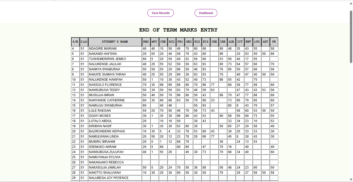 Shuleni Offline Report Card System